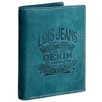 Lois - Cartera de Caballero de Piel. Protección RFID. Monedero Billetero de Cuero. Muy Completa. Caja Regalo. Bonito Diseño Práctica y Resistente. 201720, Color Azul