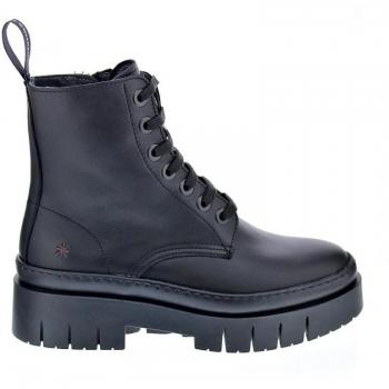 Botines Art 1953 Amberes Nappa Black para Mujer con Cierre de Cordones