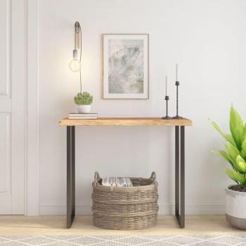 Tablero rectangular de madera de acacia borde vivo 100x40x2,5 cm Marrón