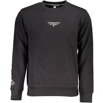 U.S. Polo Assn. Men's Black Logo Print Fleece Crewneck Sweatshirt - 3XL