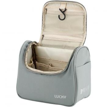 Neceser de Viaje Bolsas de Aseo Maquillaje Impermeable Organizador de Ampolla Bolsas de Capacidad Varias Adecuado para Mujer y Hombre Color Gris