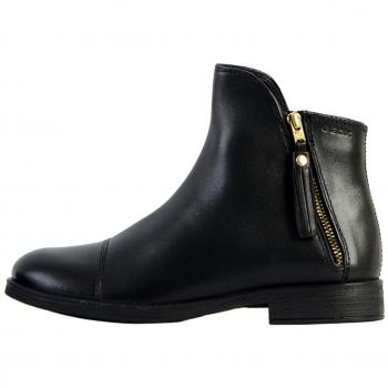 Geox Agata Black Leather Girls' Boots