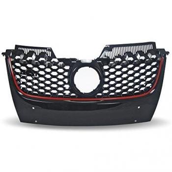 Rejilla Delantera Deportiva JOM 1K1853653BR con Diseño de Malla, Color Negro con Borde Rojo
