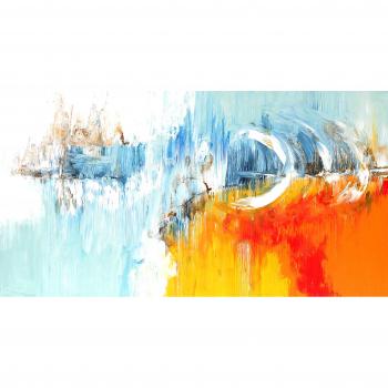 Angie Decoration Rio Naranja - Cuadro, 130 x 70 cm