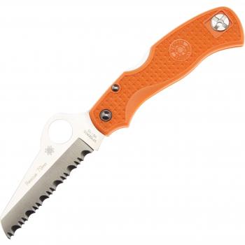 Spyderco  jr rescate del cuchillo de bolsillo, onda, naranja, c45sor