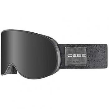 Máscara de esquí Cébé Attraction negra con lente espejada Grey Ultra Black + Amber Flash Mirror, unisex-adulto, tamaño L