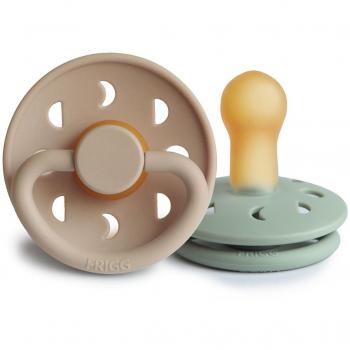 Pack 2 Chupetes de Látex Frigg Moon Phase 6-18 meses Azul Beige