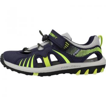 Sandalias niño sport Pablosky 973725P AZUL con puntera, cerradas en sintético y cierre adherente