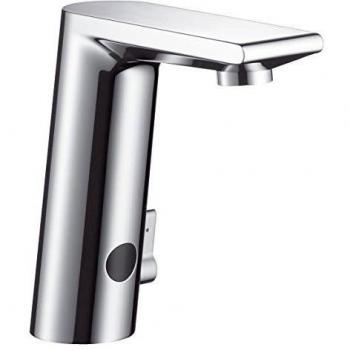 Hansgrohe 31101000 Metris S Grifo electrónico de lavabo con pila y programación de temperatura, Cromo