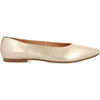 Gioseppo Trebesing Versatile Gold Leather Ballerinas with Pointed Toe for Women