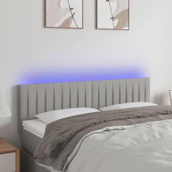 Cabecero LED de tela gris claro 144x5x78/88 cm
