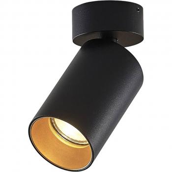 Foco empotrado Arcchio Brinja, redondo, negro/oro, 1 luz, moderno, hecho de metal e.o., para pasillos (1 llama, GU10)