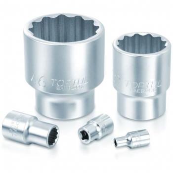 Juego de Piezas Insertables de Llave Cubo Dodecagonal TOPTUL BAEB1218 18 piezas Acero Cromo Vanadio DIN3124 y Llave de Impacto Hexagonal 1/2 TOPT