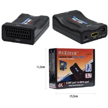 Convertidor de Audio y Video Analógico Scart a Digital HDMI Full HD 1080p Maxtech CSCART-HD