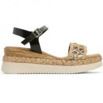 Sandalias de cuña Porronet Frisia negro - Altura cuña 5,5cm
