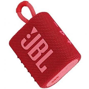JBL GO 3 Altavoz inalámbrico portátil con Bluetooth, resistente al agua y al polvo IP67, hasta 5h de reproducción con sonido de alta fidelidad, rojo