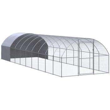 vidaXL Outdoor Chicken Coop 3x10x2 m Galvanised Steel