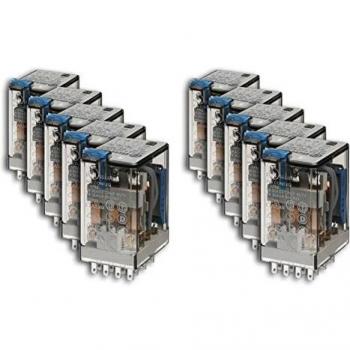 Relé Finder 24V DC 7A 4 Contactos Conmutados con Piloto
