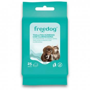 Freedog Toallitas Higiénicas con Clorhexidina 18x20cm (25 unidades)