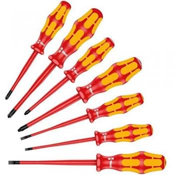 Wera 05135961001 Screwdriver Set Kraftform PlusSerie 100 160iSS-7 pcs, Red-Yellow