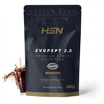 PeptoPro HSN Evopept 2.0 - Sabor Cola 500 g | 100% Hidrolizado de Caseína | Ideal para Entrenamiento | No-GMO, Vegetariano, Sin Gluten