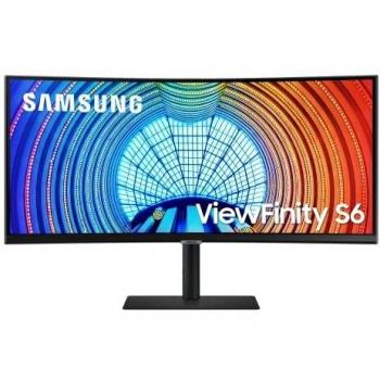 Samsung ViewFinity S6 LS34A650UBUXEN 34 Curved UltraWide LCD Monitor, 3440 x 1440 QHD Resolution, 100Hz Refresh Rate, FreeSync Support, USB-C Connectivity