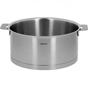 Cacerola de acero inoxidable Strate Cristel 22 cm con asas desmontables y diseño multicolor