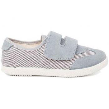 Zapatillas de lona para niños con cierre adherente Pisamonas, rayas y serraje con tira adherente doble