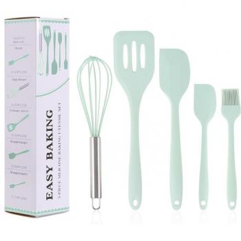 Juego de Utensilios de Cocina de Silicona Antiadherentes, Incluye Batidores de Huevos, Cepillo para Aceite y Herramientas para Hornear