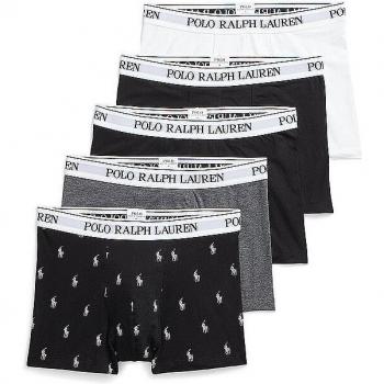 Polo Ralph Lauren Men's 5 Pack Classic Trunk - Assorted Colors (White/Black/Charcoal) - Size: Small