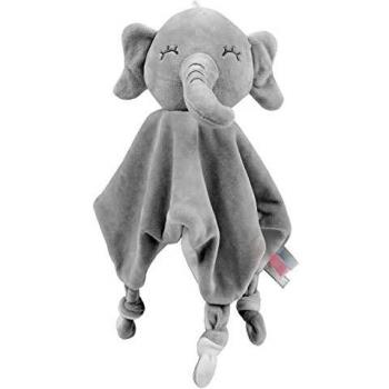 Vicloon Manta de Seguridad para Bebés,Mantita de apego bebé de Muñeca Elefante,21x16cm Toalla para bebés Toalla de Saliva,Regalo Bebe