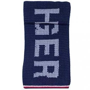 TOMMY HILFIGER - Men's blue chunky logo scarf