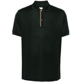 Paul Smith Men's Signature Stripe Cotton Polo Shirt in Blue | Size XL