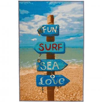 Flair Rugs Matrix Themes Beach Sign Rug, Multi, 100 x 160 Cm by Flair Rugs