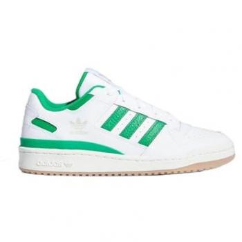 Adidas Forum Low CL Hombre Zapatillas - Blanco y Verde - Talla: 42 2/3 - Loneta de algodón