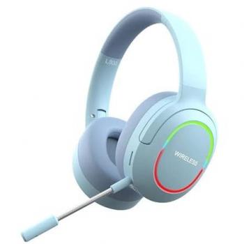Auriculares Inalámbricos Bluetooth S&N con Sonido Envolvente Estéreo y Luz para PC y Portátil L800 (Azul)