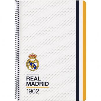 Libreta folio tapas duras 80 hojas Real Madrid Safta blanco