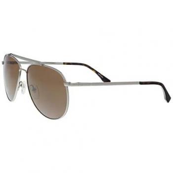 Lacoste L177S Aviator Sunglasses - Gunmetal Brown, Grey, Size: ONESIZE