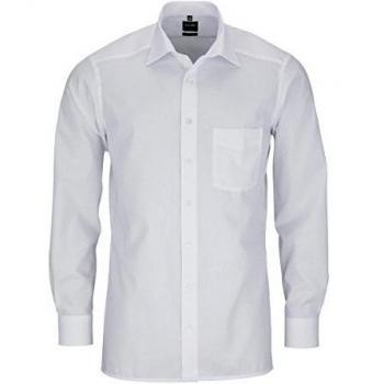 Camisa de Hombre OLYMP Modern Fit Blanca, Talla 43, 100% Algodón, Bügelfrei, Manga Larga