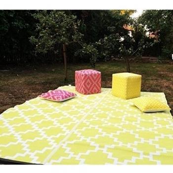 Green Decore 240 x 300 cm Solitude Alfombra Ecológica para Interiores y Exteriores de Plástico Reciclado - Ligera y Reversible - Indoor / Outdoor - Verde Apio / Blanco