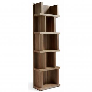 Estantería de Madera Nogal ANGEL CERDÁ 3024C, Chapa Nogal, dimensiones 60 x 28 x 190 cm