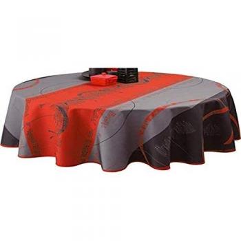Le linge de Jules Mantel Antimanchas Astrid Rojo - tamaño : Redondo diamètre 160 cm