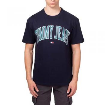 Camiseta de manga corta Tommy Jeans Reg Popcolor Varsity Ext color marino talla S
