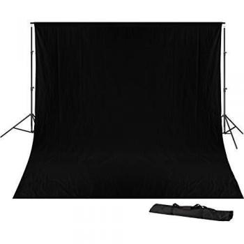 BRESSER BR-D23 Sistema de Fondo + Telón de Fondo 3x6m Negro
