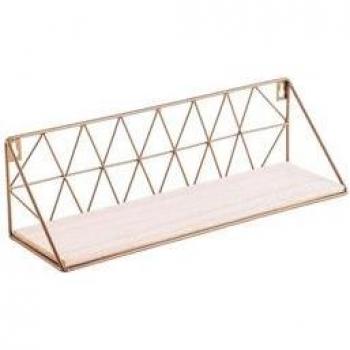 Estante de Pared MOA Vinthera Natural/Dorado 12x40x12 cm