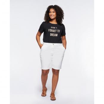 Fiorella Rubino - Bermuda de mujer de algodón con bolsillos americanos y doblez en la parte inferior
