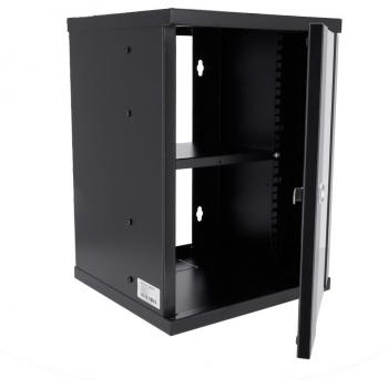 Armario Rack Mural 9U 10 con Bandeja y Pasacables - Soporta hasta 15 Kg de Carga