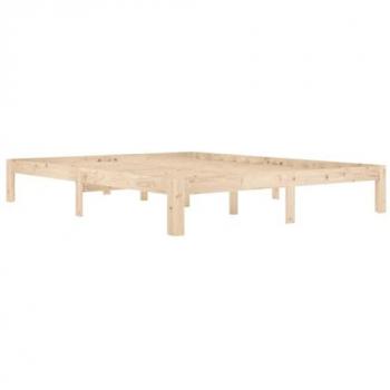 Estructura de cama de madera maciza de pino 160x200 cm