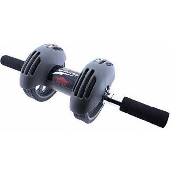 Riscko | Rueda Abdominal con Barra Central De Aluminio | Rueda para Abdominales con Manillares Recubiertos Antideslizantes Y Esterilla De Protección | Power Stretch Roller