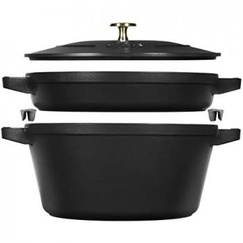 Set de Cacerolas Apilables Staub 2 Piezas, Hierro Fundido, Negro